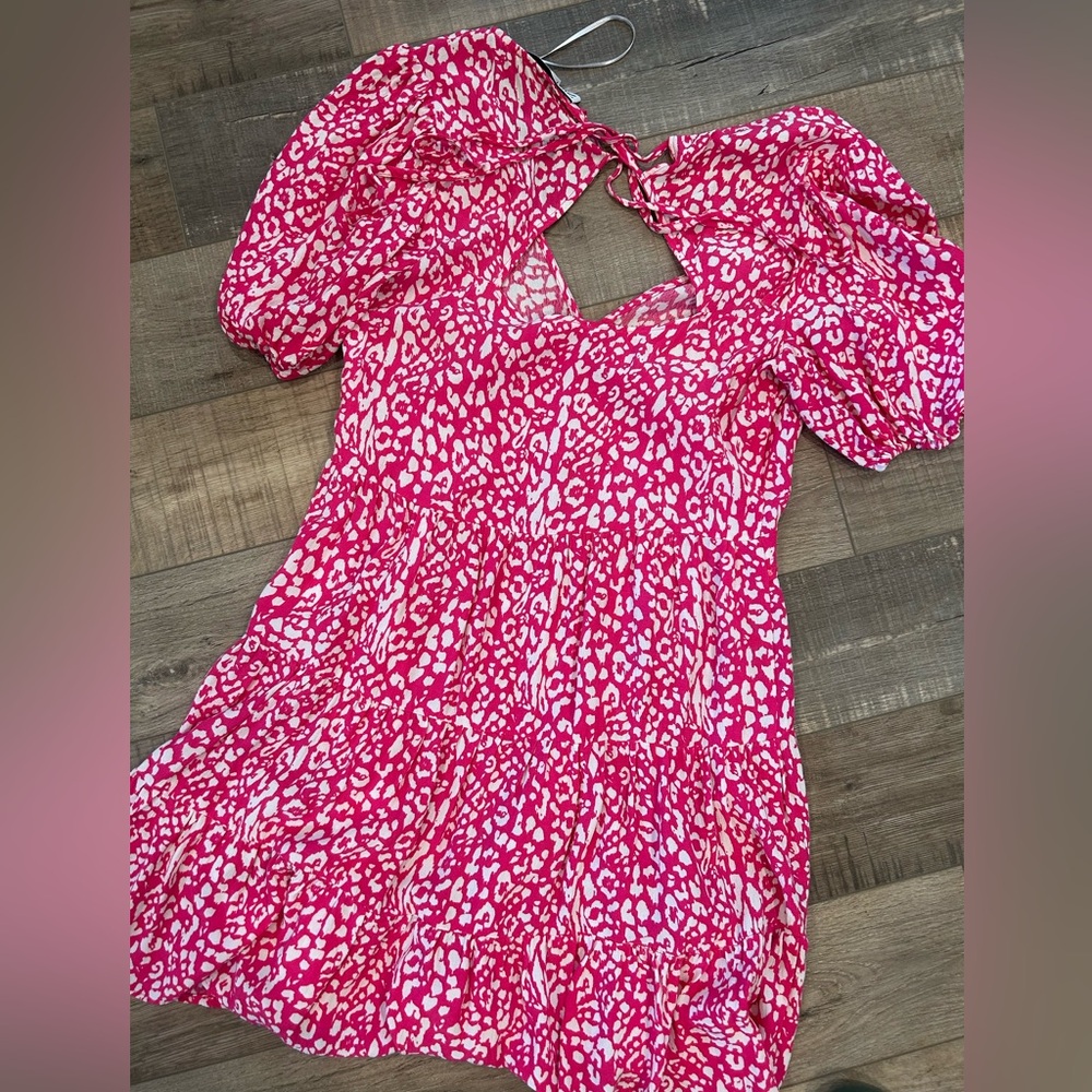 Zara pink and white animal print dress - Picture 6 of 6